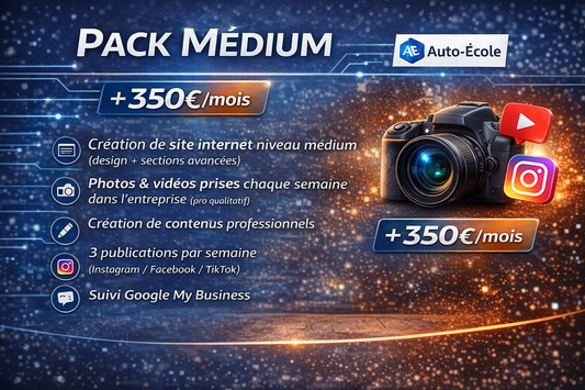Pack medium site internet + marketing - auto écoles